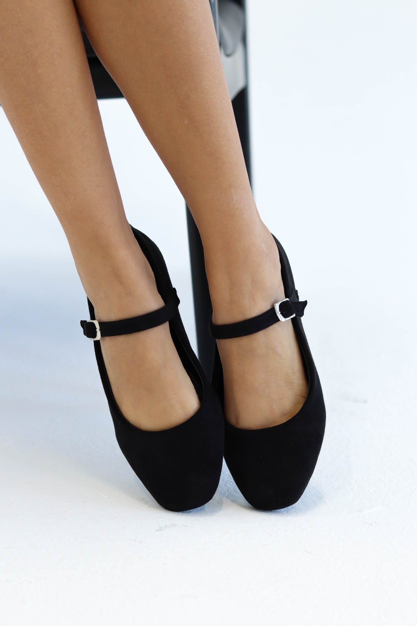 velvet Mary Jane flats