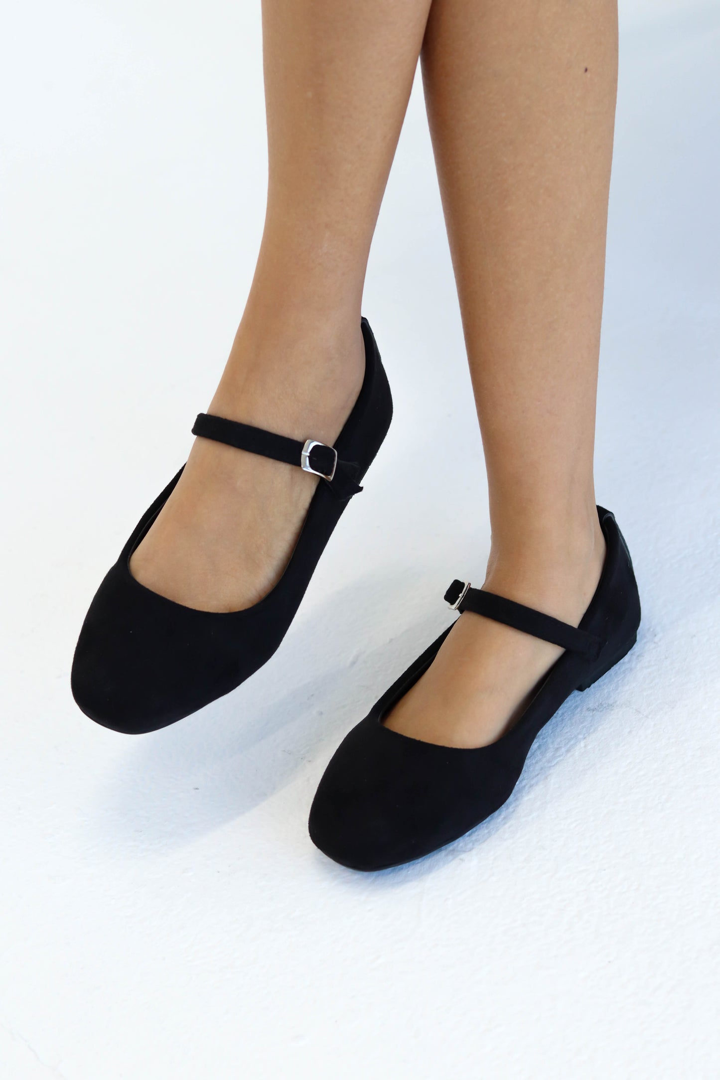 velvet Mary Jane flats