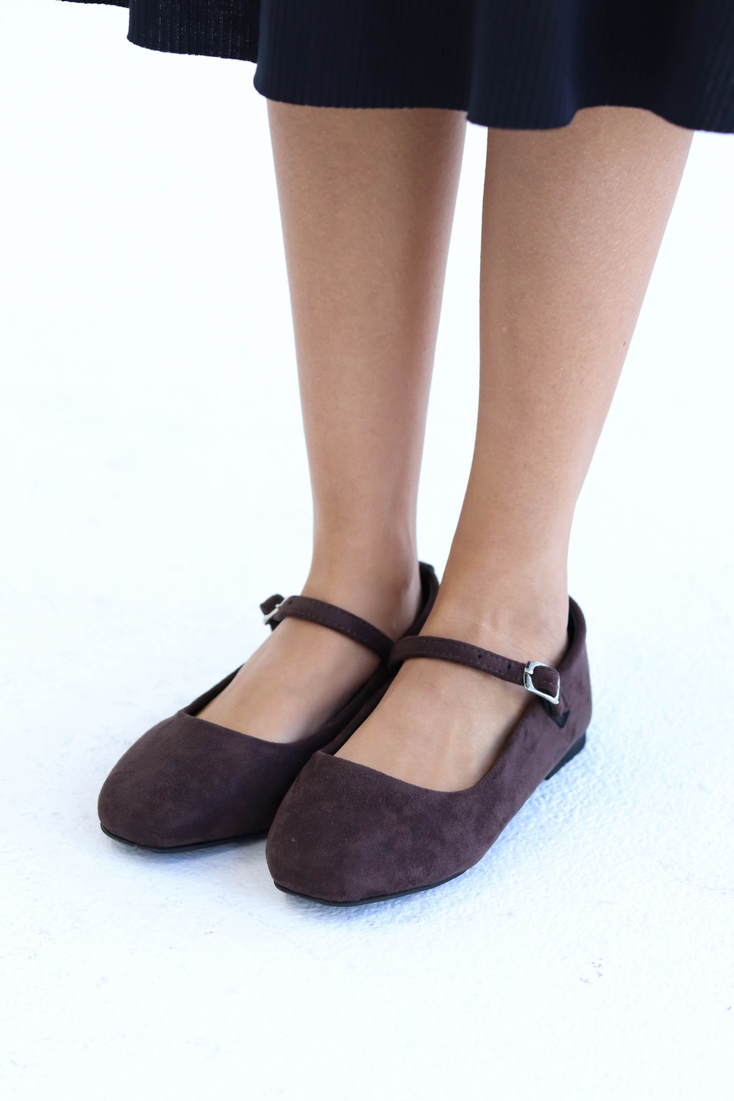 velvet Mary Jane flats