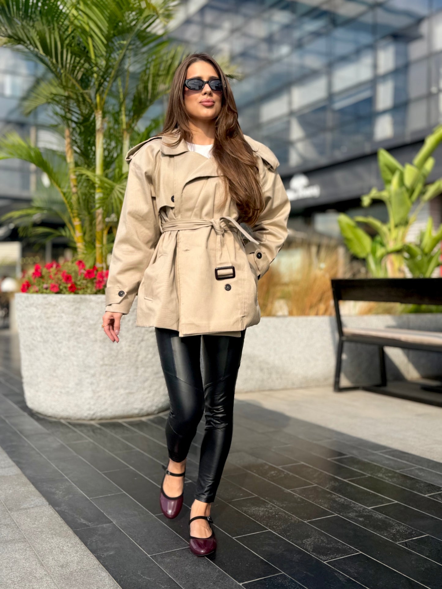 Glossy  burgundy Mary Jane flats