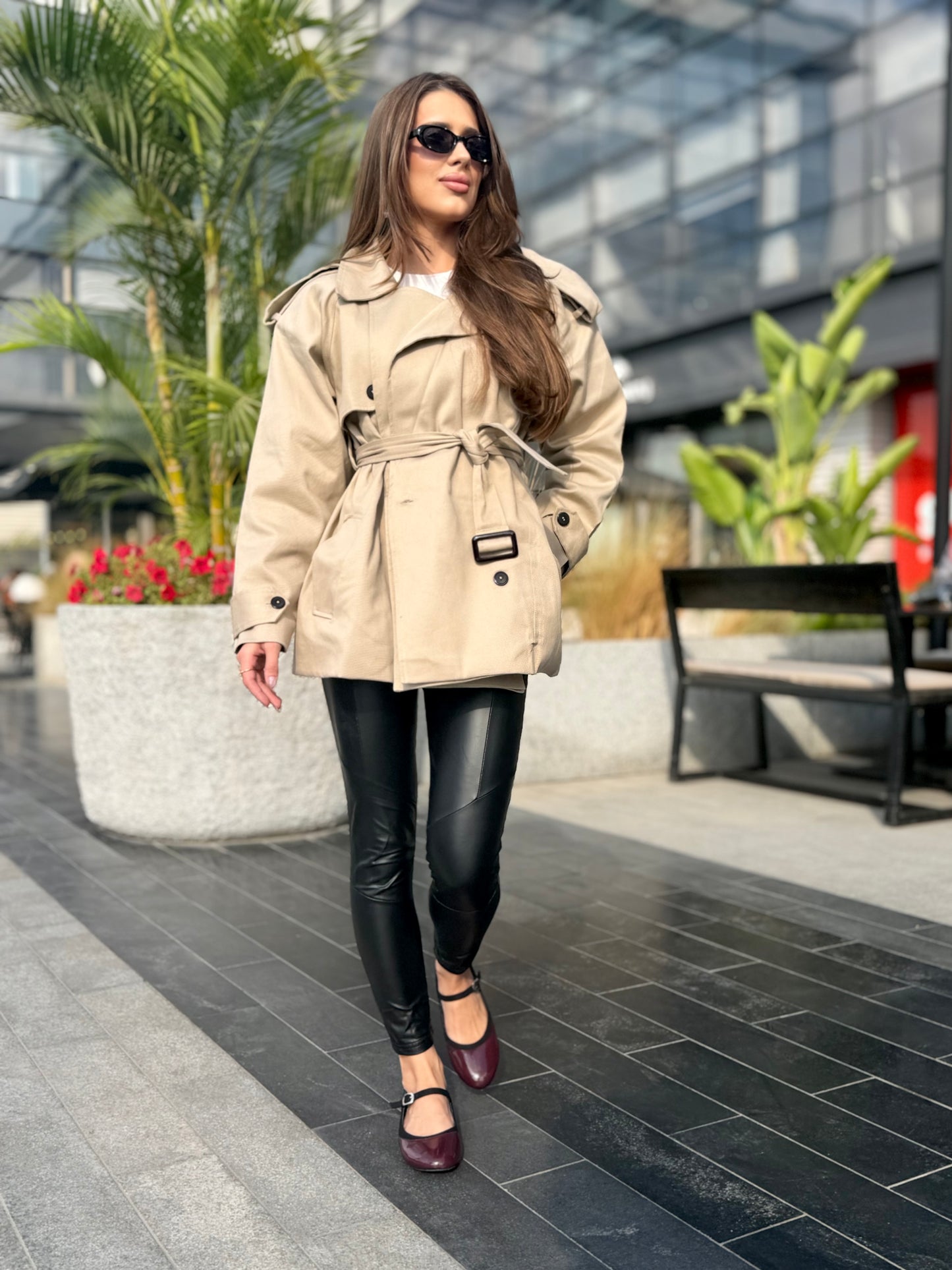 Glossy  burgundy Mary Jane flats