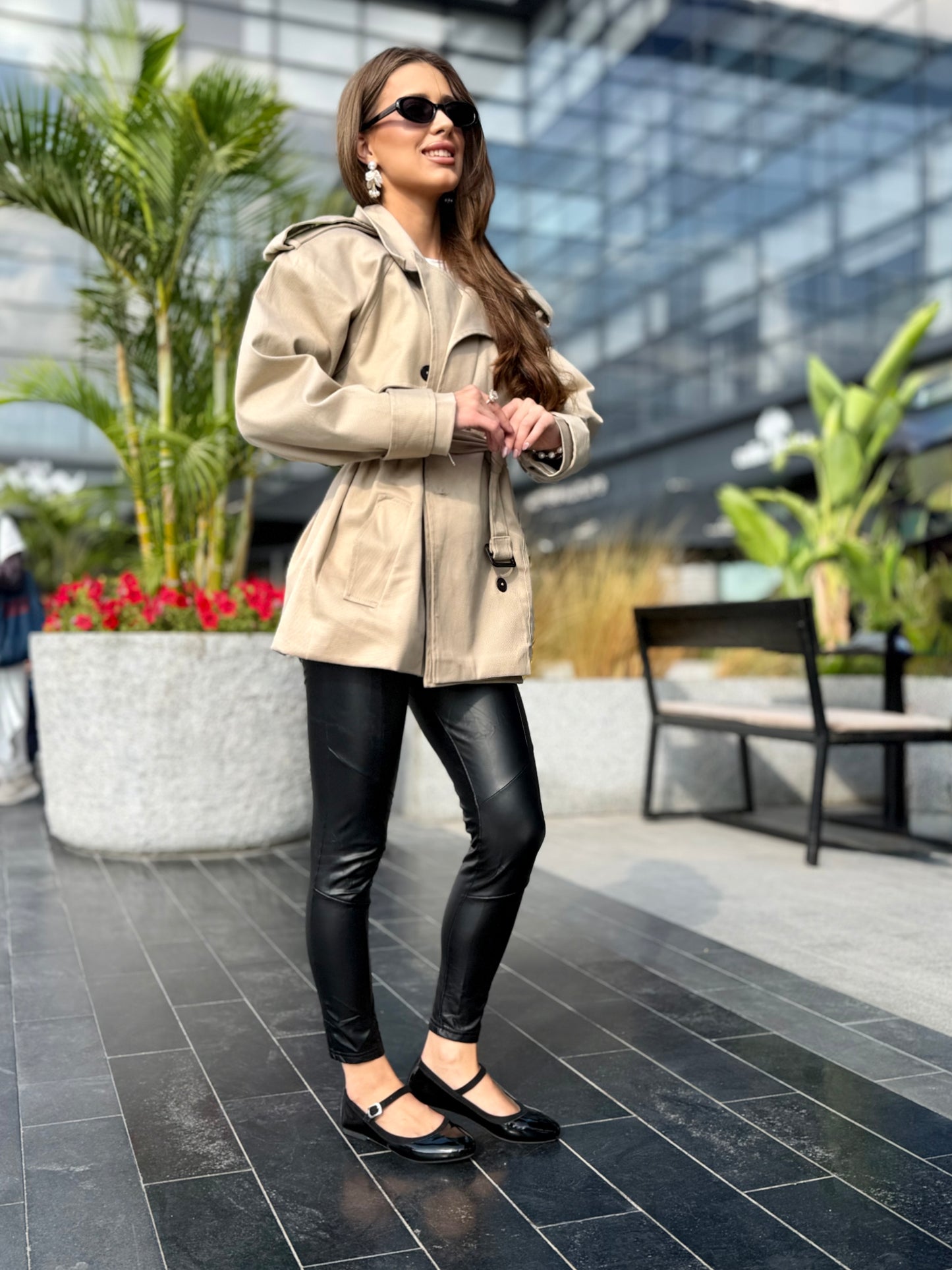 Glossy black Mary Jane flats