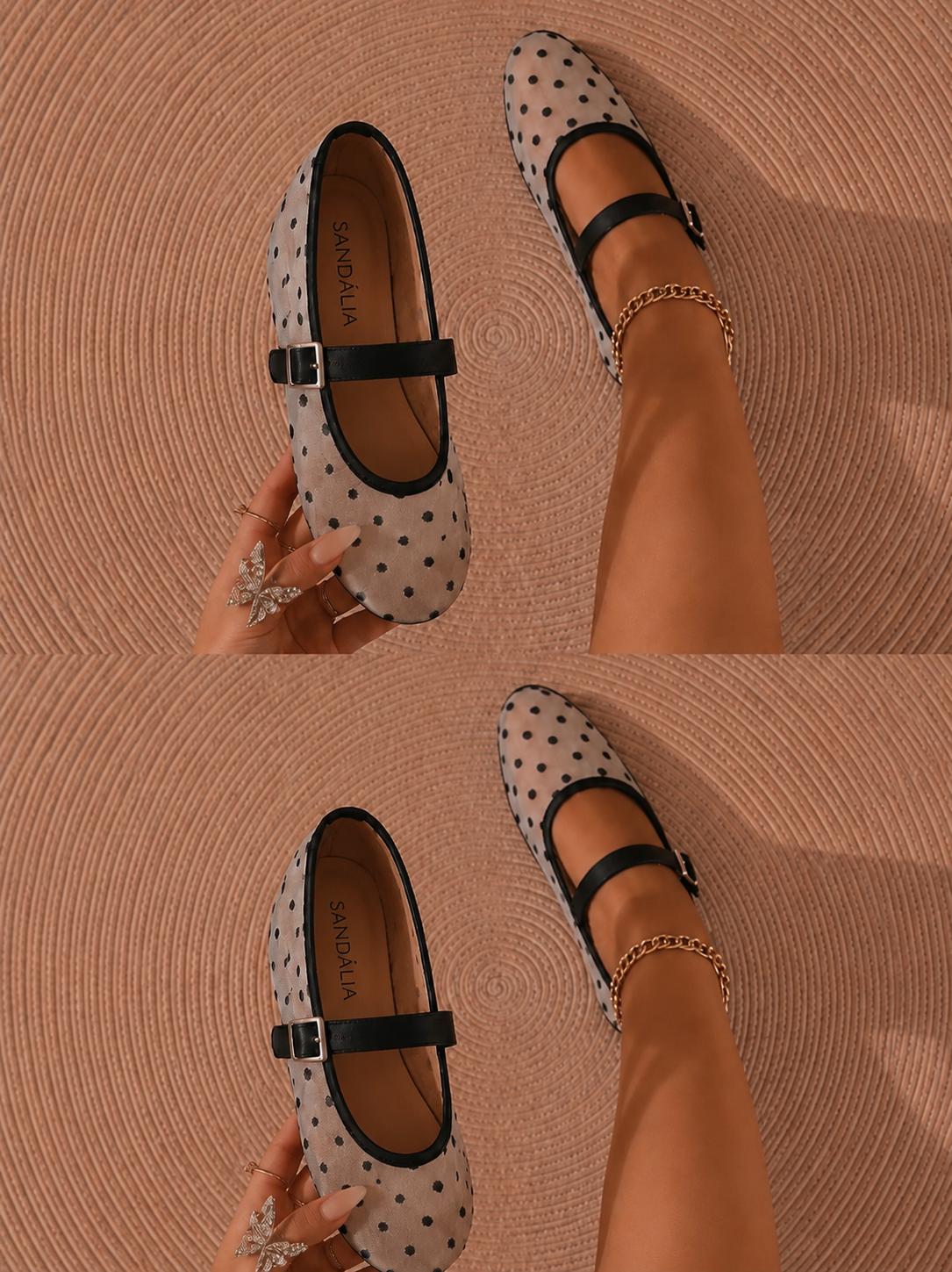 Polka dot white